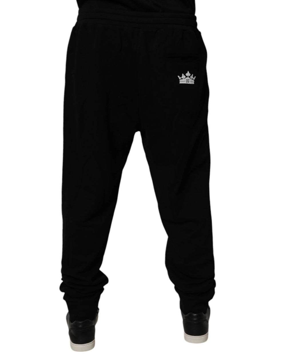 Dolce & Gabbana Black Cotton Crown Logo Jogger Pants - IT58 | 3XL - Joggers