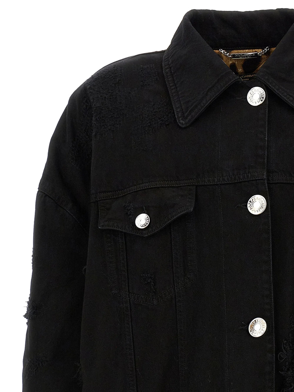 Jachetă Dolce & Gabbana neagră din denim de bumbac - IT42