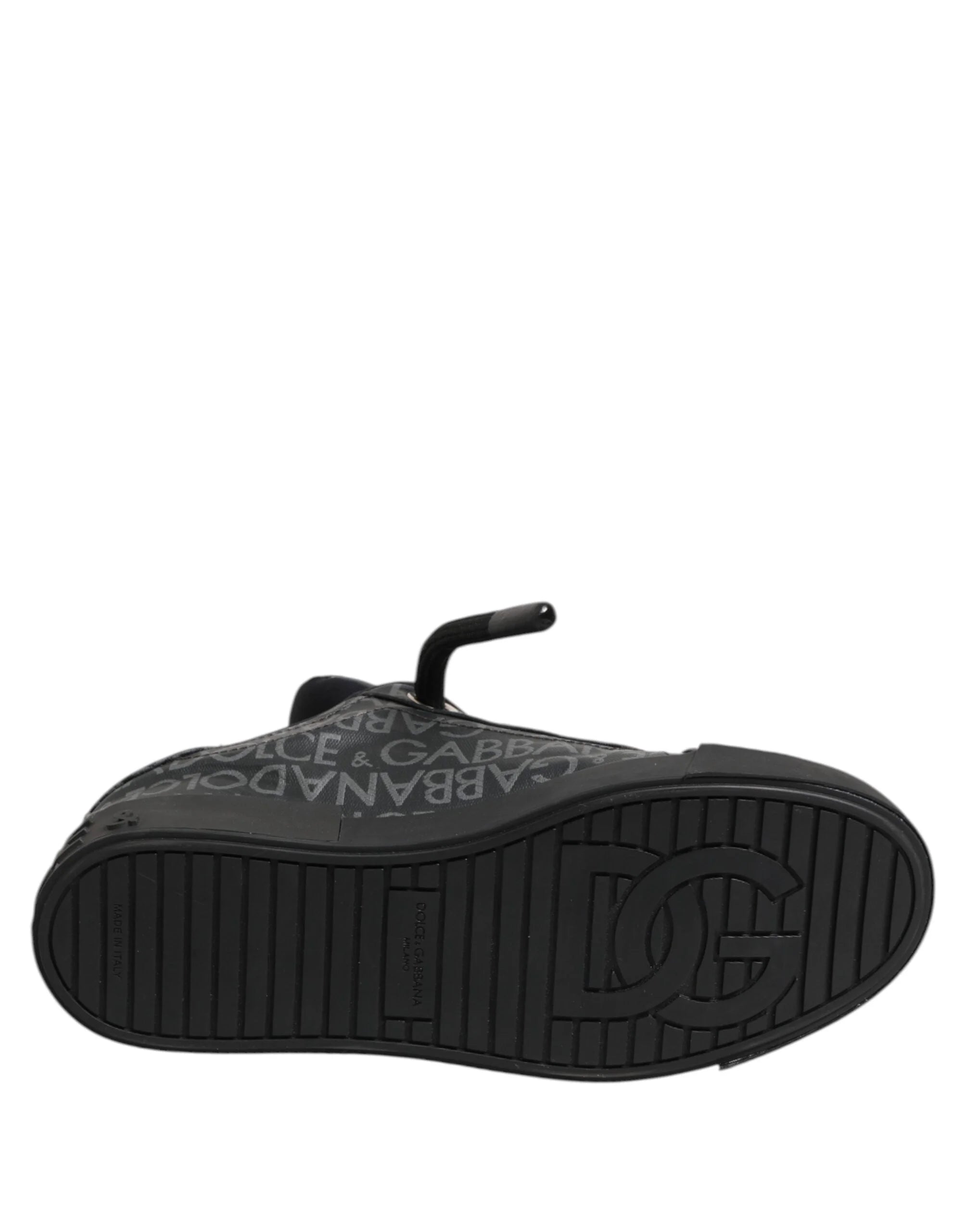 Dolce & Gabbana Black Cotton Denim Logo Low Top Sneakers Shoes - EU44/US11 - Sneakers