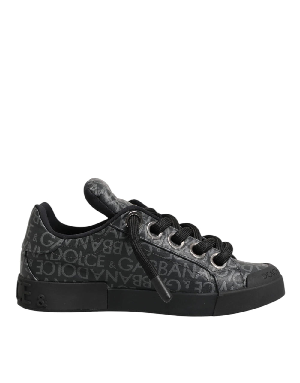 Dolce & Gabbana Black Cotton Denim Logo Low Top Sneakers Shoes - EU44/US11 - Sneakers