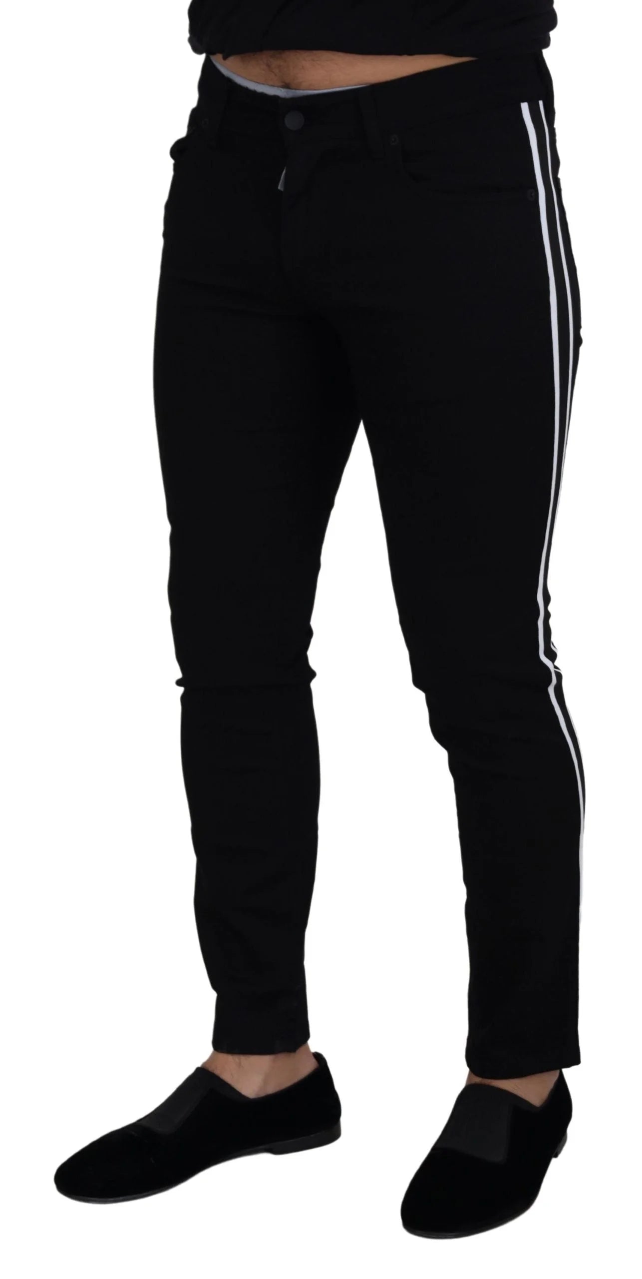 Dolce & Gabbana Black Cotton DG Crown Men Denim Jeans - IT48 | M - Jeans