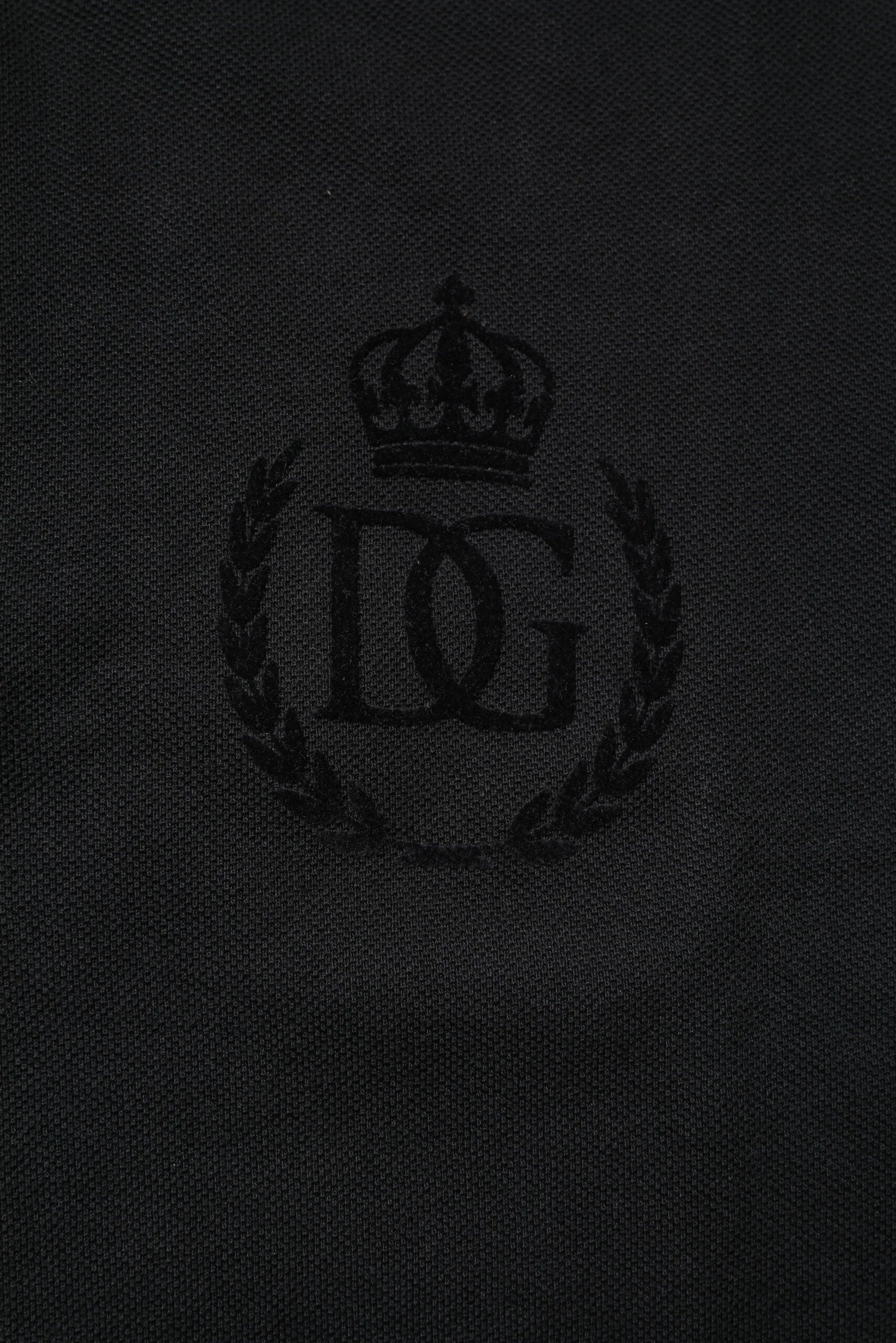 Dolce & Gabbana Black Cotton DG Logo Collared Polo T-shirt - IT44 | XS - Polos