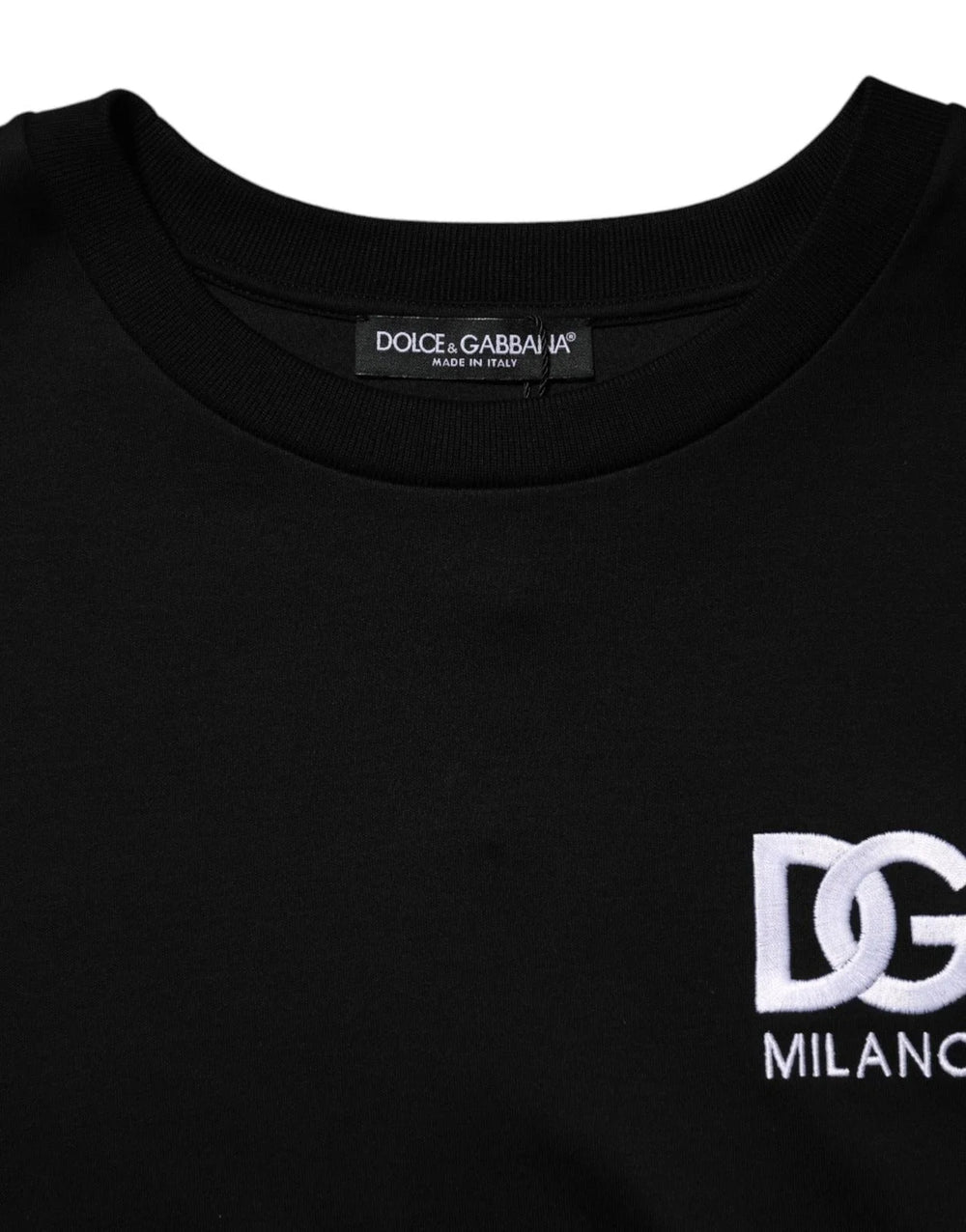 Dolce & Gabbana Black Cotton DG Logo Embroidery Top T-shirt - IT40|S - T-Shirts