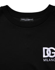 Dolce & Gabbana Black Cotton DG Logo Embroidery Top T-shirt - IT40|S - T-Shirts