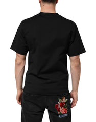 Dolce & Gabbana Black Cotton DG Logo Graffiti Short Sleeve T-shirt - XS - T-Shirts