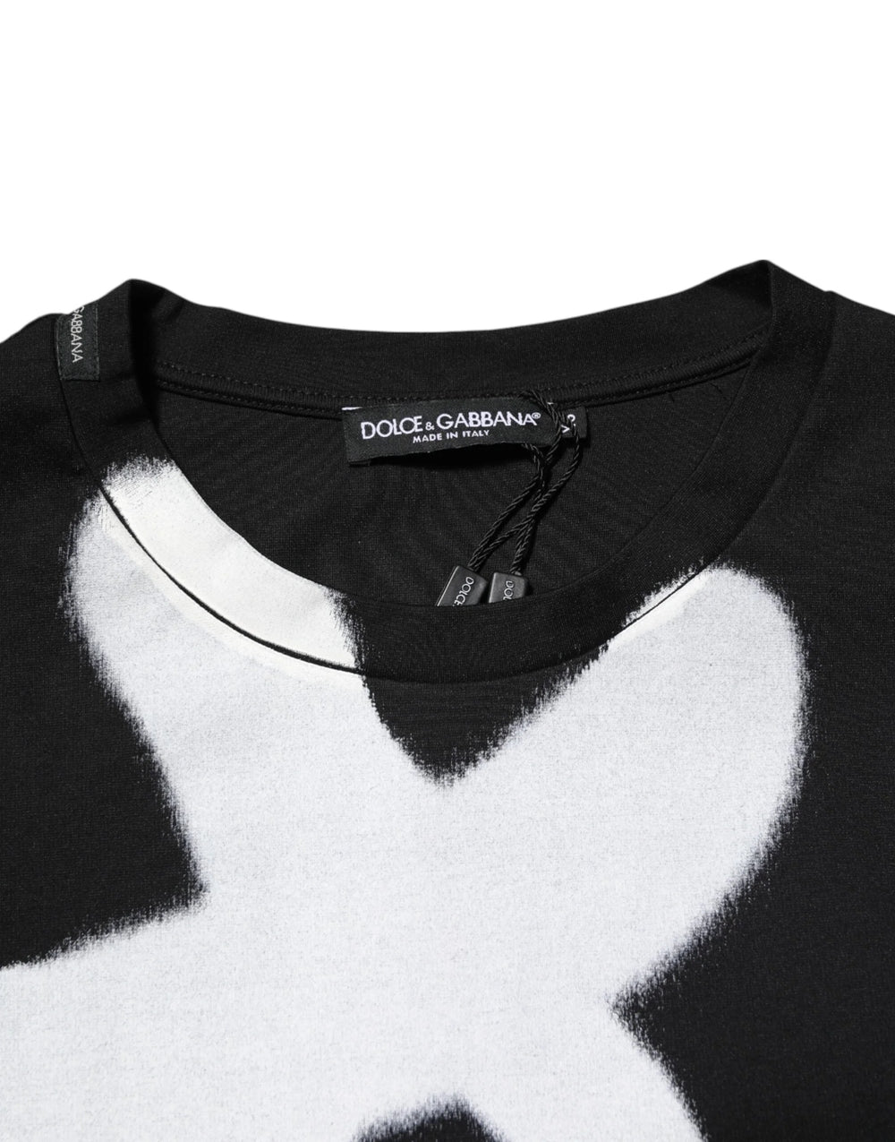 Dolce & Gabbana Black Cotton DG Logo Graffiti Short Sleeve T-shirt - XS - T-Shirts