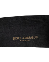 Dolce & Gabbana Black Cotton DG Logo Mid Calf Men Socks - M