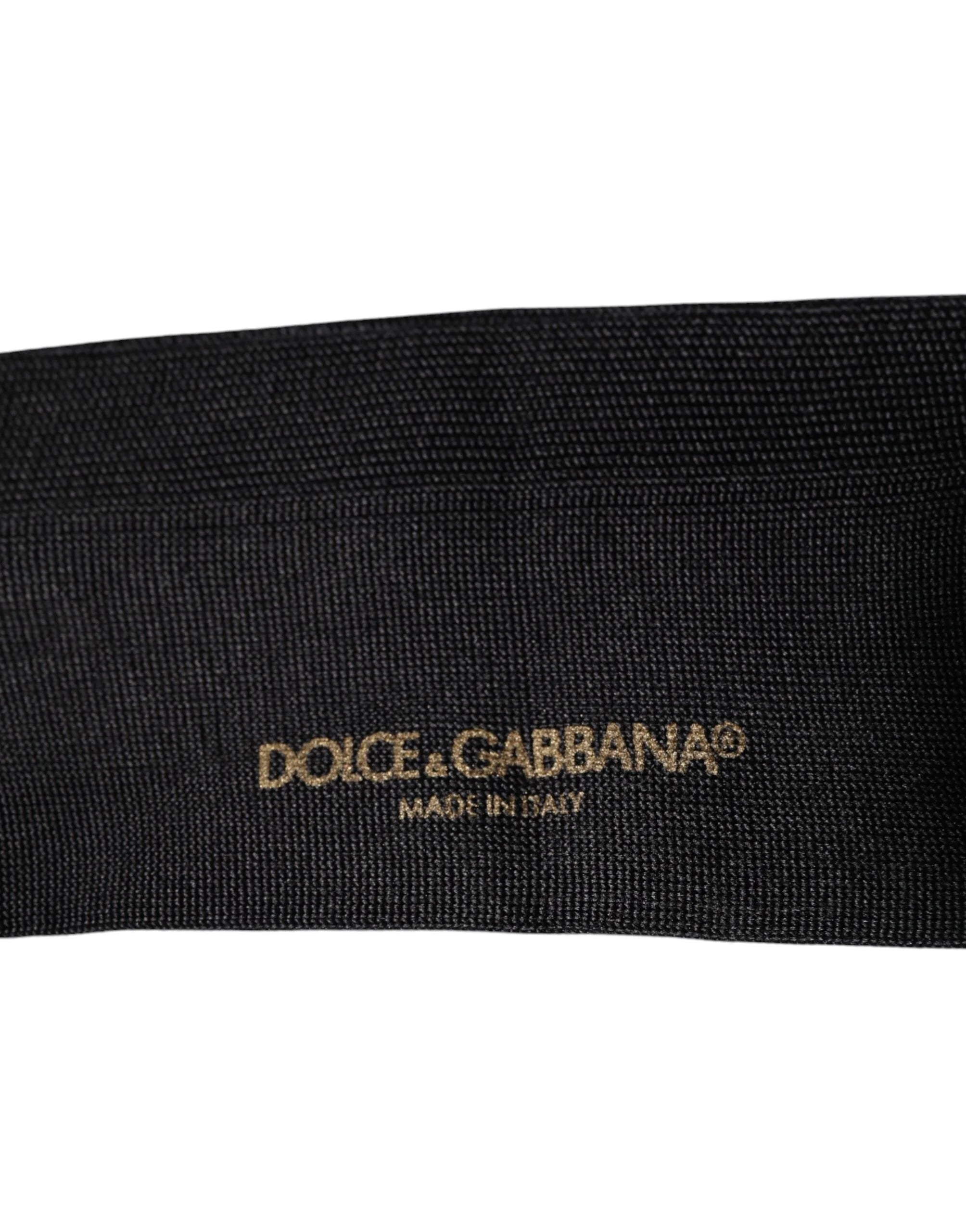 Dolce & Gabbana Black Cotton DG Logo Mid Calf Men Socks - M - Crew Socks