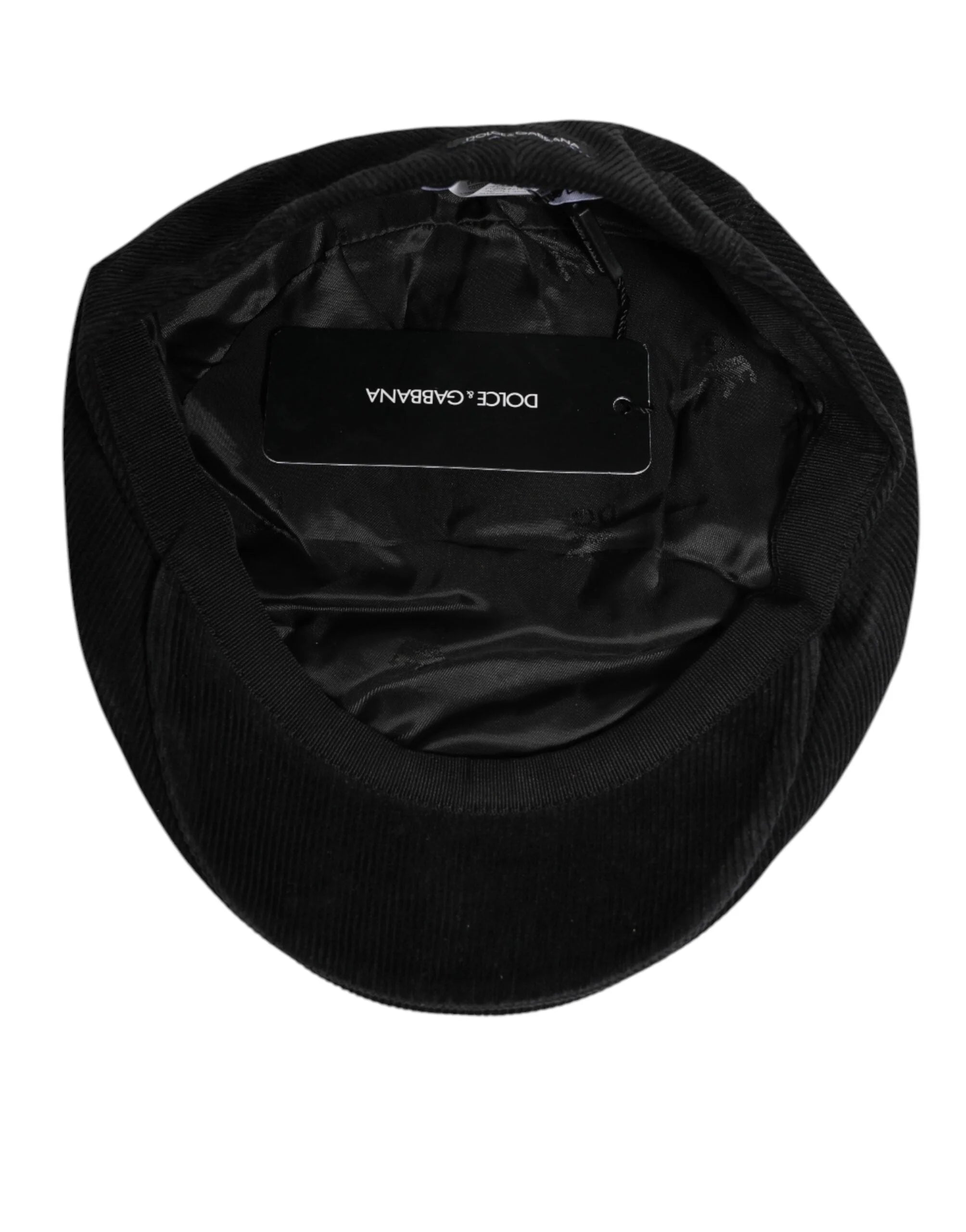 Dolce & Gabbana Black Cotton DG Logo Newsboy Cloth Capello Hat - 57 cm|S - Flat Caps