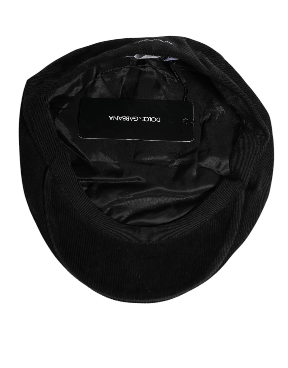 Dolce & Gabbana Black Cotton DG Logo Newsboy Cloth Capello Hat - 57 cm|S - Flat Caps