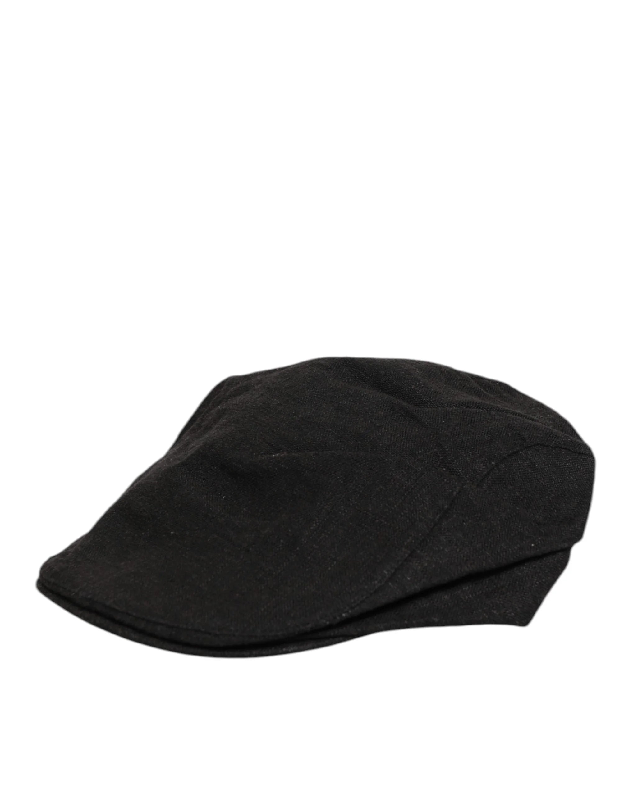 Dolce & Gabbana Black Cotton DG Logo Newsboy Cloth Capello Hat - 58 cm|M - Flat Caps