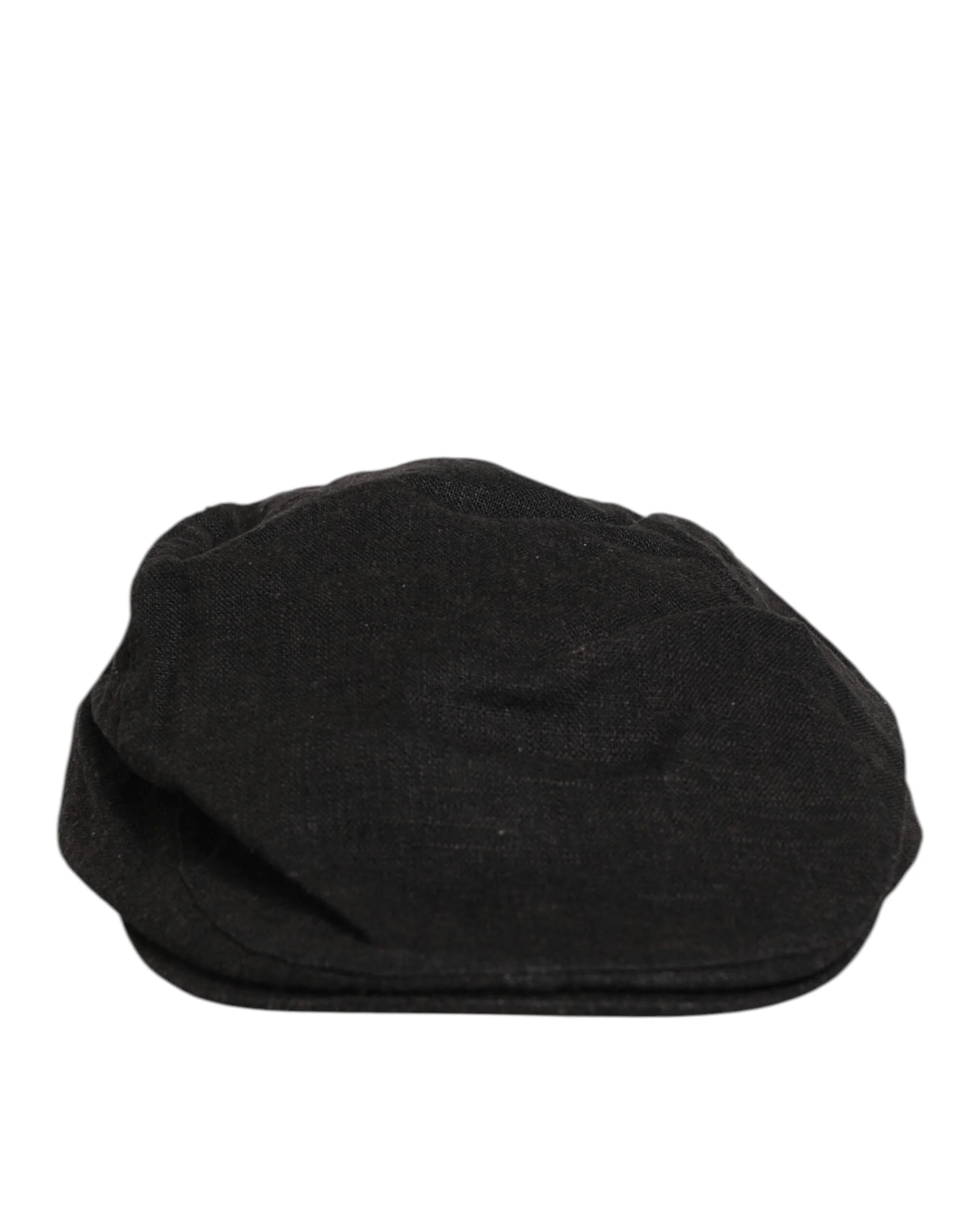 Dolce & Gabbana Black Cotton DG Logo Newsboy Cloth Capello Hat - 58 cm|M - Flat Caps