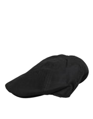Dolce & Gabbana Black Cotton DG Logo Newsboy Cloth Capello Hat - 58 cm|M - Flat Caps