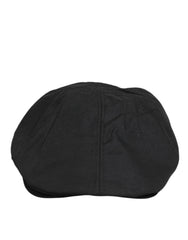 Dolce & Gabbana Black Cotton DG Logo Newsboy Cloth Capello Hat - 58 cm|M - Flat Caps