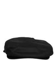 Dolce & Gabbana Black Cotton Dg Logo Newsboy Cloth Capello Hat - 58 cm|M - Flat Caps