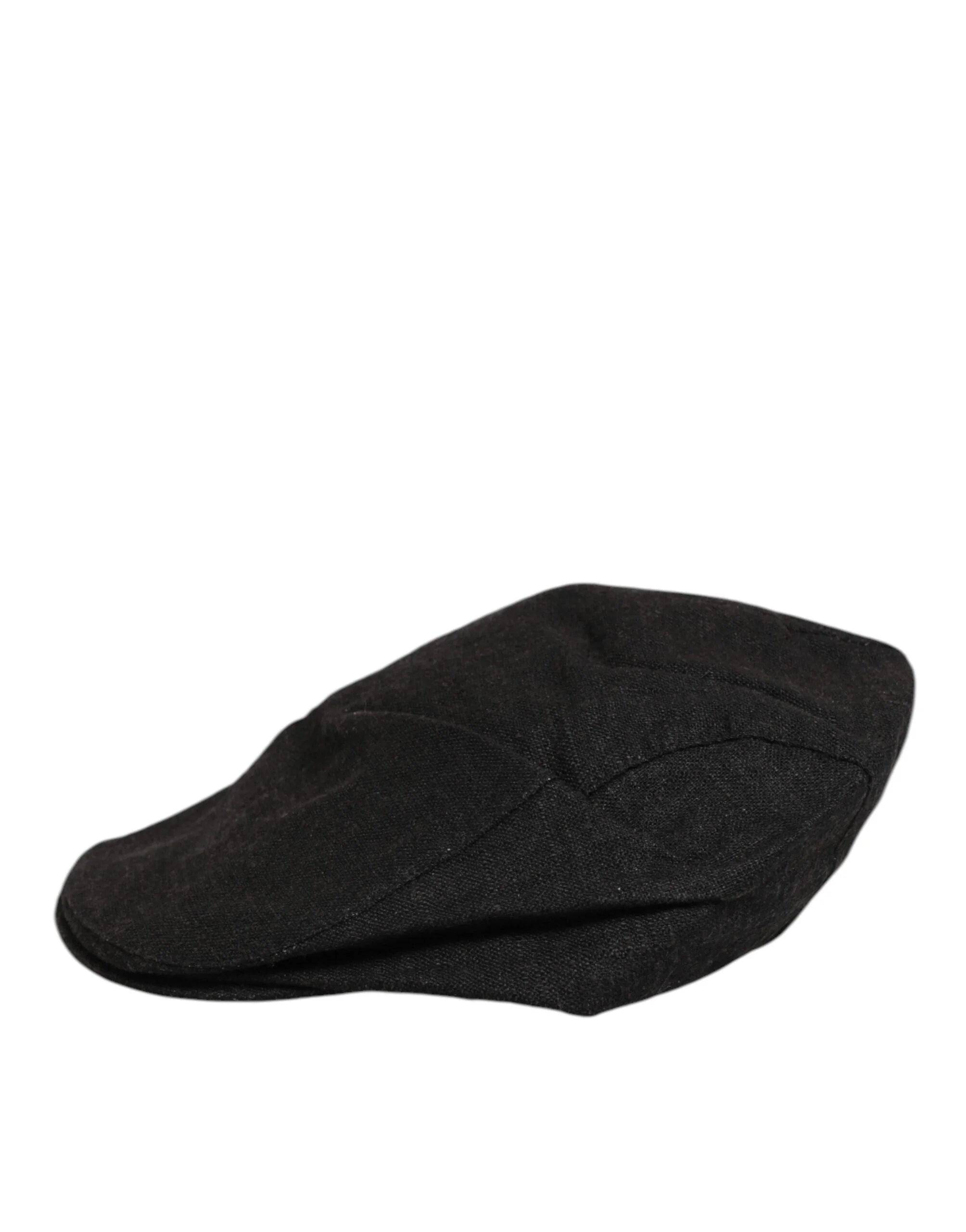 Dolce & Gabbana Black Cotton DG Logo Newsboy Cloth Capello Hat - 58 cm|M - Flat Caps