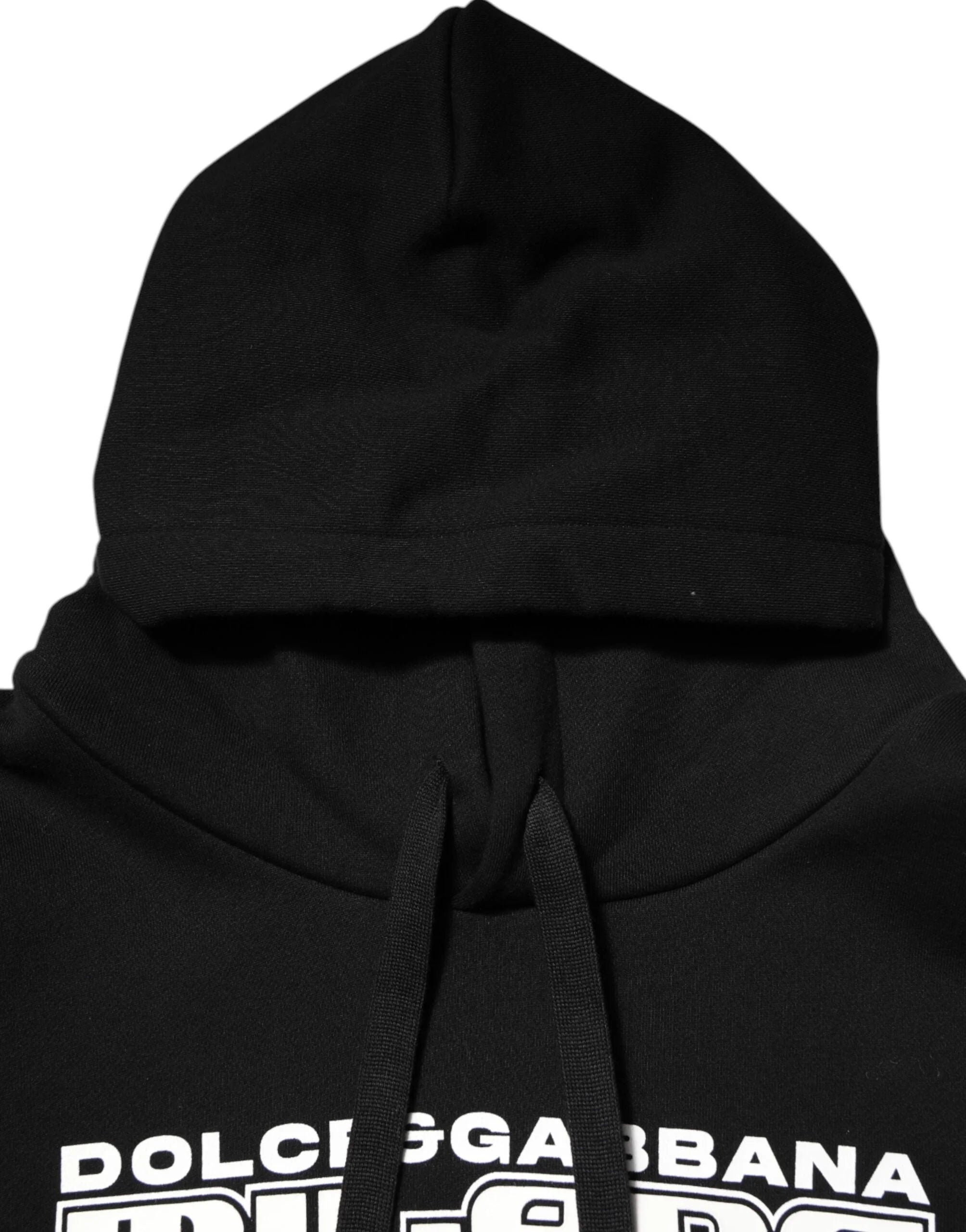 Dolce & Gabbana Black Cotton DG Milano Logo Print Hoodie Sweater - XL - Hoodies