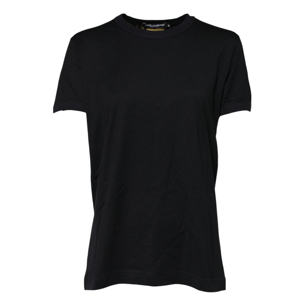 Dolce & Gabbana Black Cotton DG Print Short Sleeve Top T-shirt - IT40|S - T-Shirts