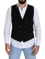 Dolce & Gabbana Black Cotton Double Breasted Waistcoat Vest - Vests