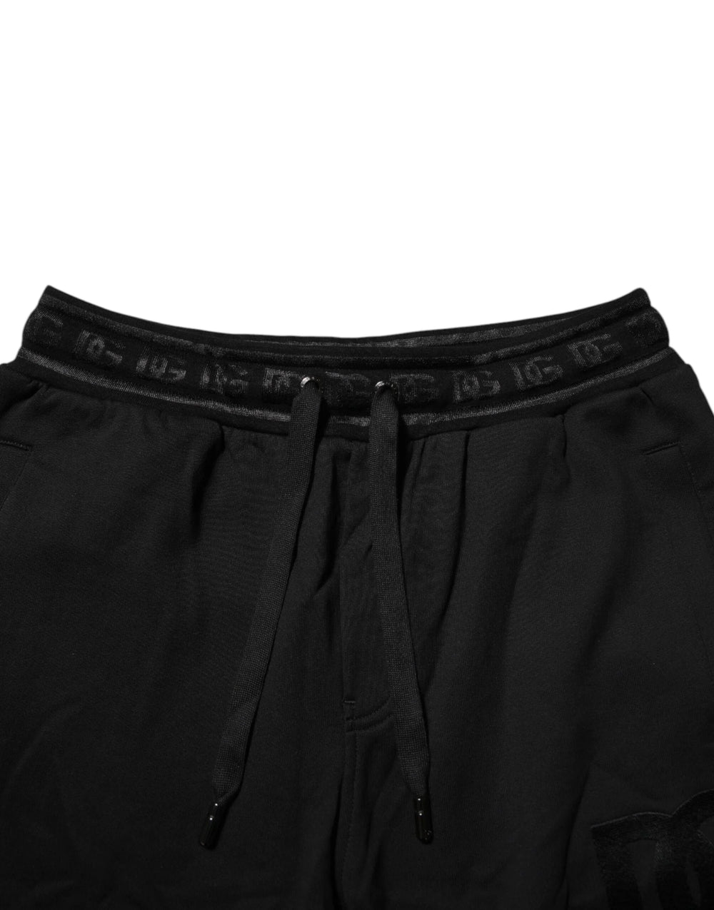 Dolce & Gabbana Black Cotton Drawstring Jogger Pants - Joggers
