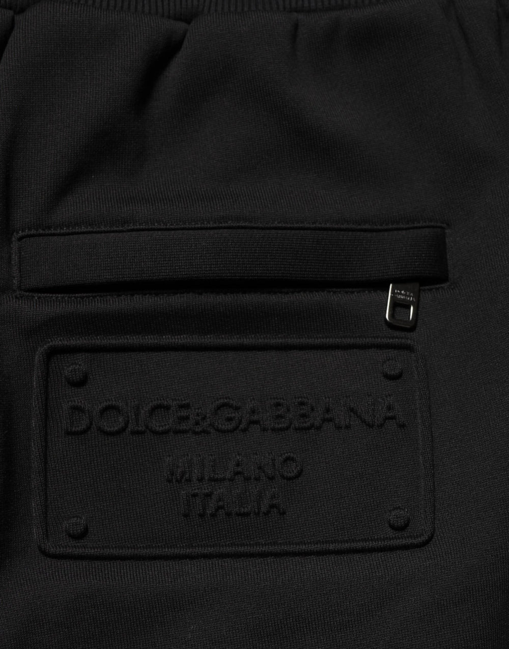 Dolce & Gabbana Black Cotton Drawstring Logo Sweatpants Pants - Joggers