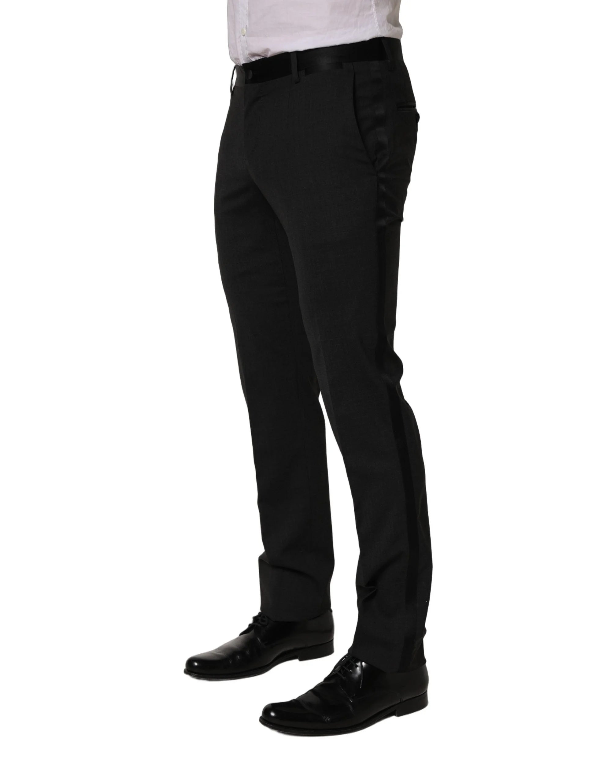Dolce & Gabbana Black Cotton Dress Formal Men Trouser Pants - IT46 | S