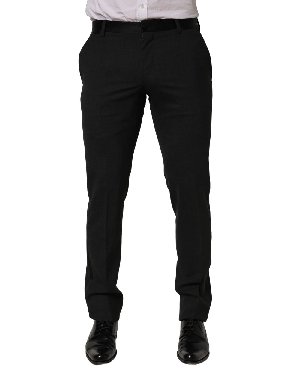 Dolce & Gabbana Black Cotton Dress Formal Men Trouser Pants - IT46 | S