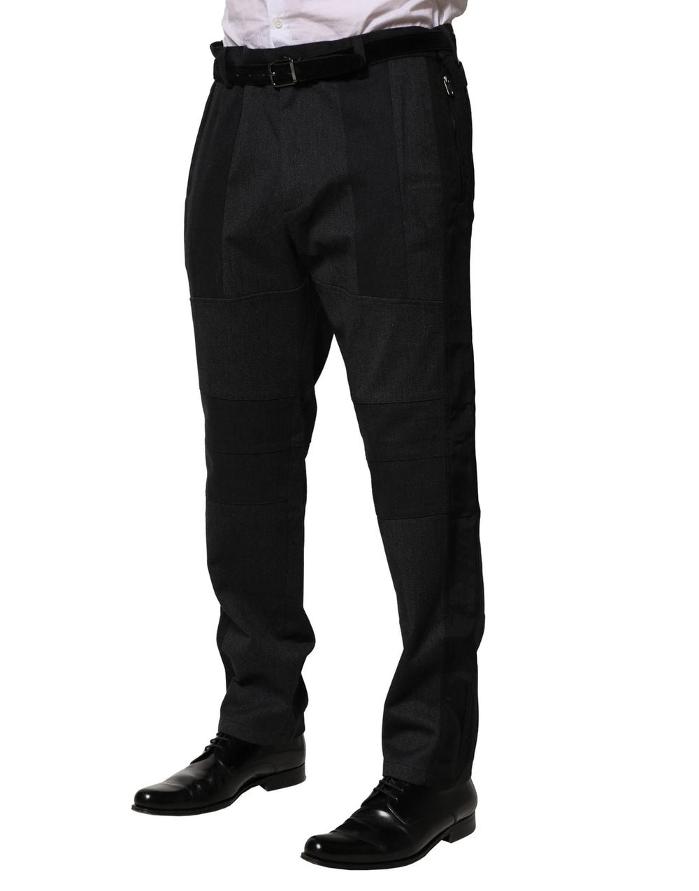 Dolce & Gabbana Black Cotton Dress Slim Formal Pants - Trousers