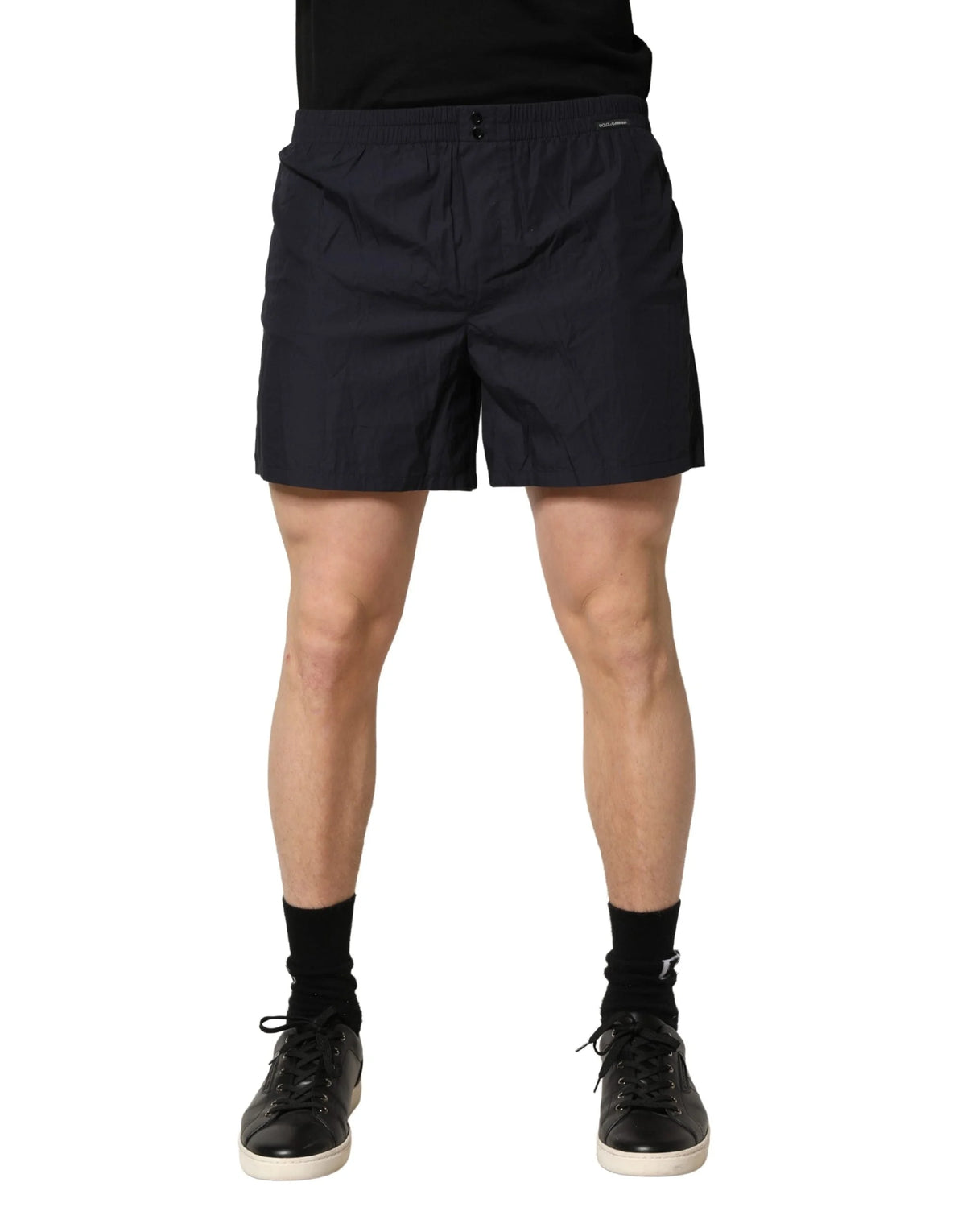 Dolce & Gabbana svarte bomullsshorts med elastisk linning – badetøy - IT4 | S