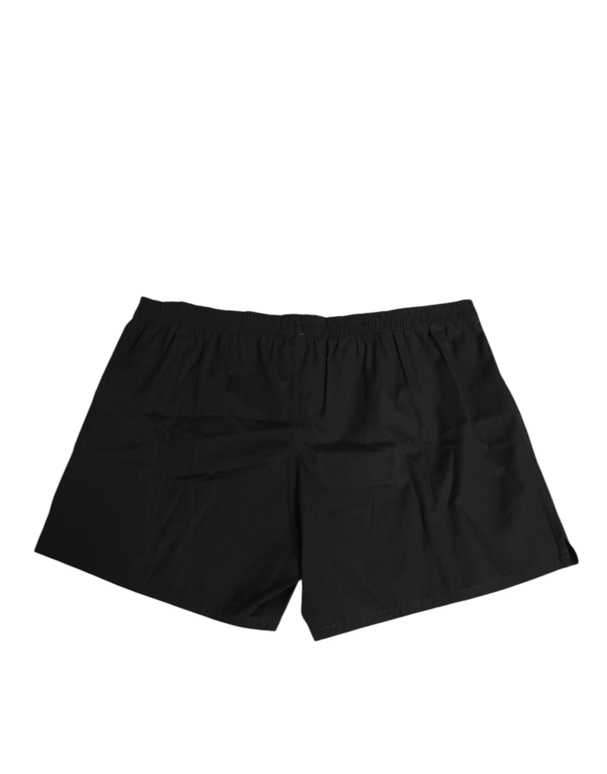 Dolce & Gabbana Black Cotton Elastic Waistband Button Swimwear - IT48 | M
