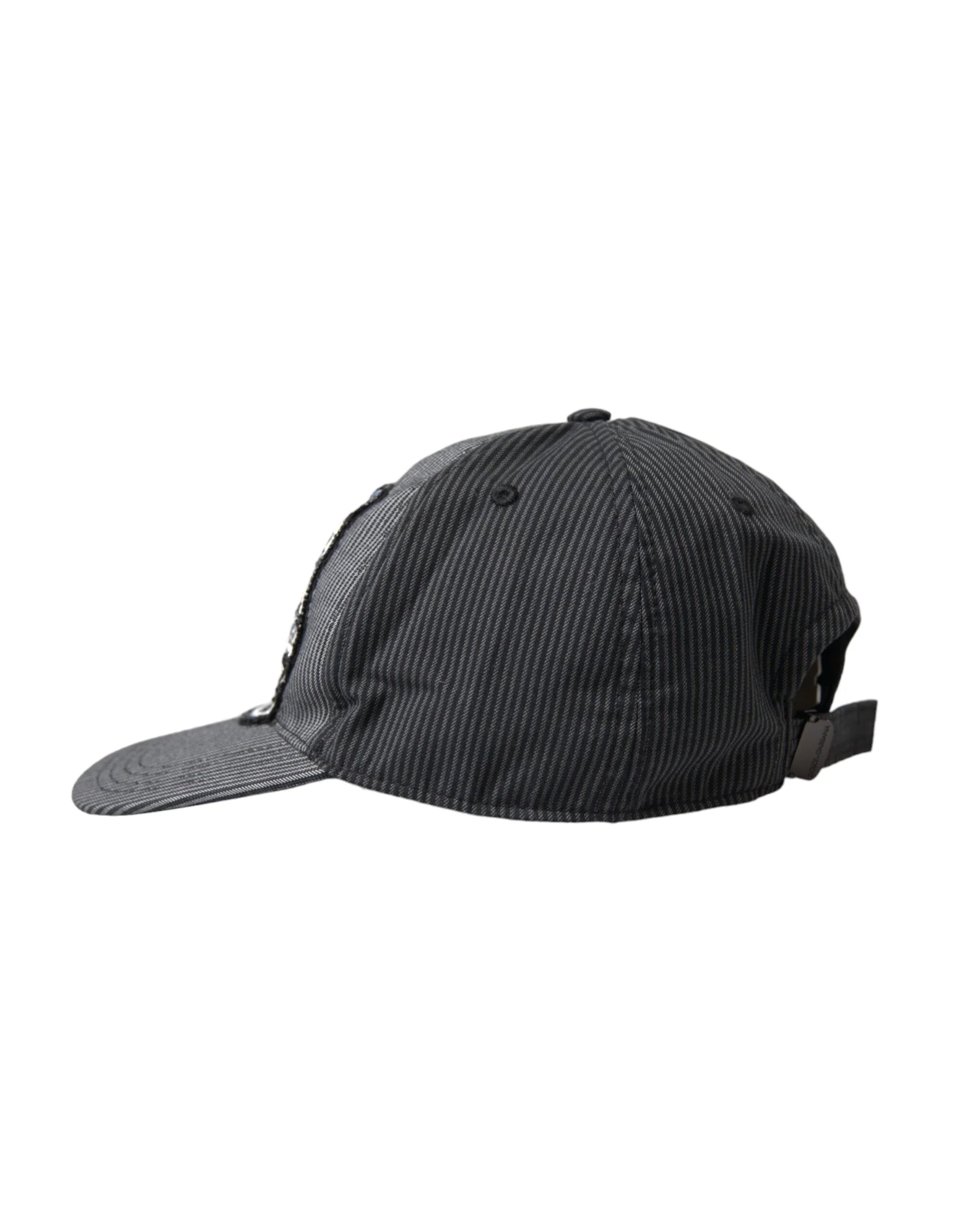 Dolce & Gabbana Black Cotton Embellished Baseball Hat Men - 58 cm|M - Baseball Caps