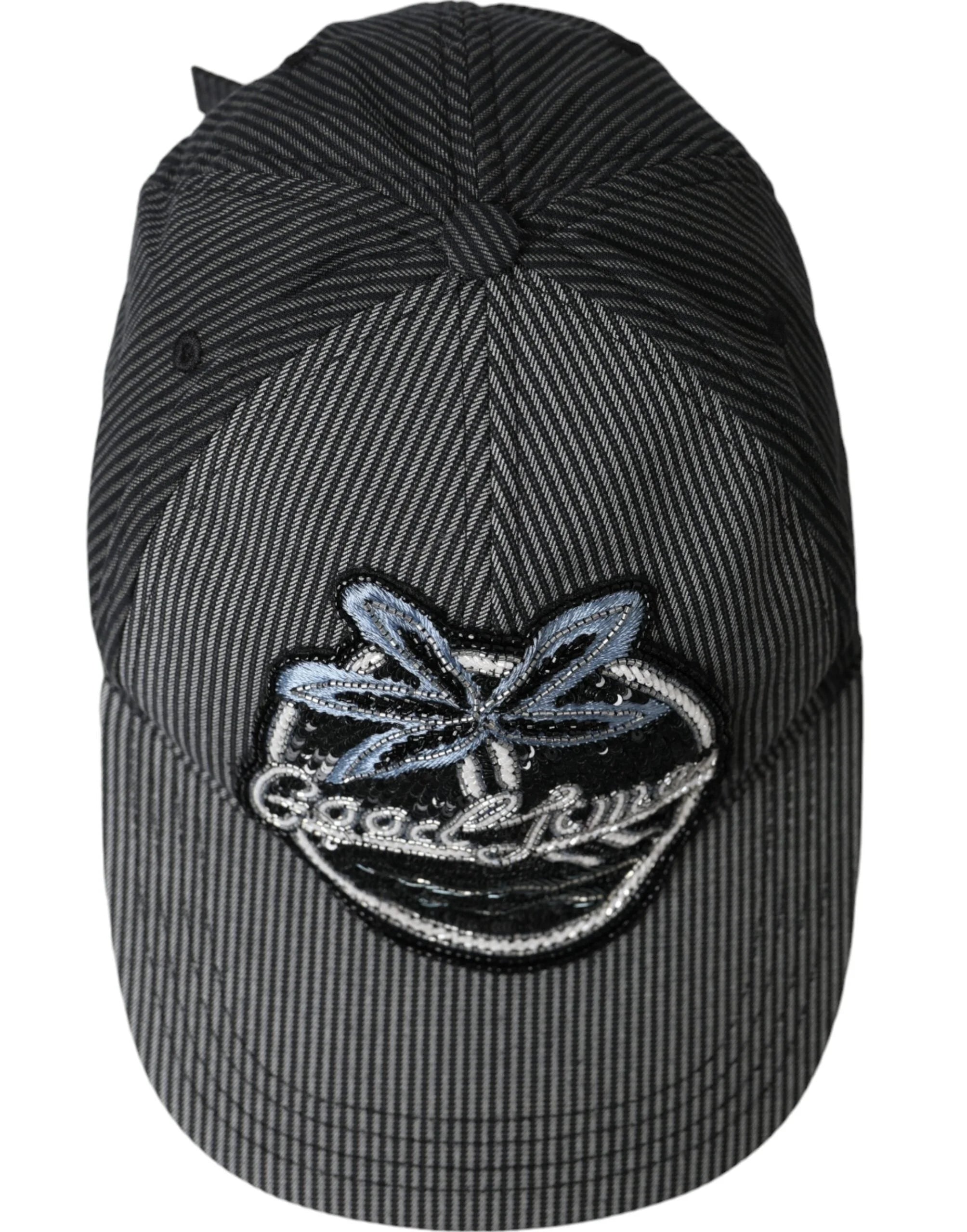 Dolce & Gabbana Black Cotton Embellished Baseball Hat Men - 58 cm|M - Baseball Caps