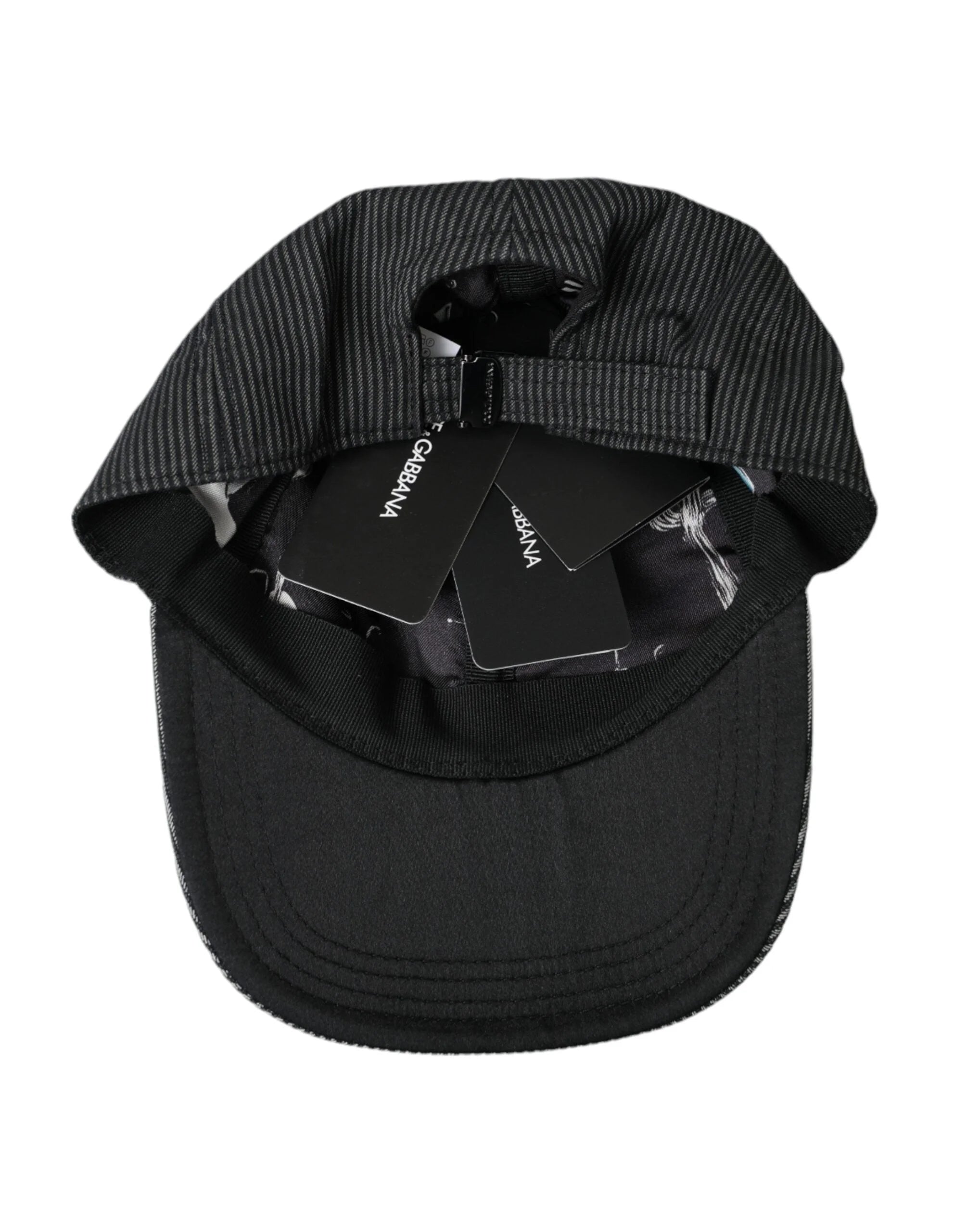 Dolce & Gabbana Black Cotton Embellished Baseball Hat Men - 59 cm|L