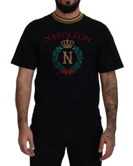 Dolce & Gabbana Black Cotton Embroidered Crewneck T-shirt - IT44 | XS - T-Shirts