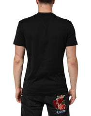 Dolce & Gabbana Black Cotton Embroidered DG Logo Pocket T-shirt - IT50 | L