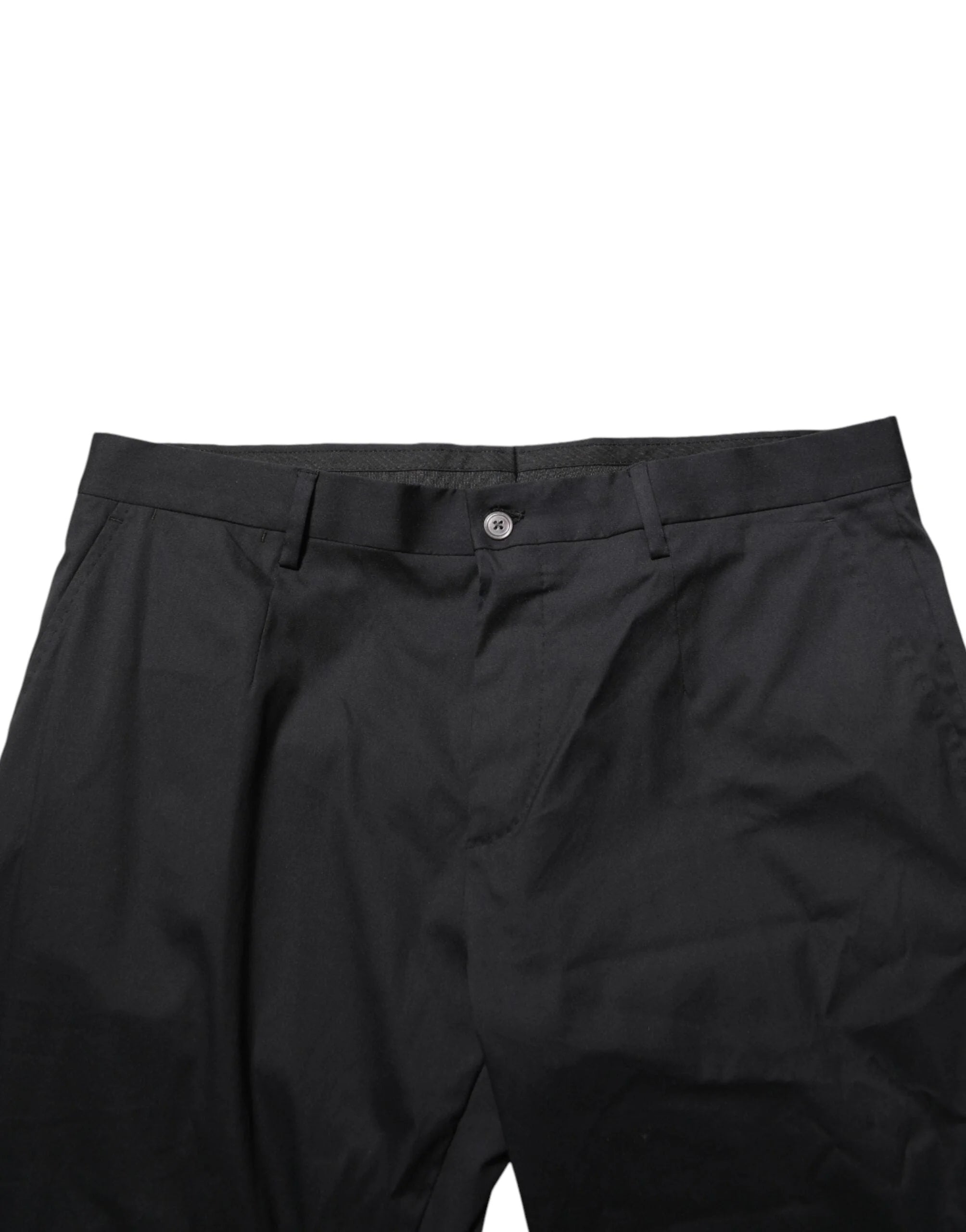 Dolce & Gabbana Black Cotton Formal Dress Men Trouser Pants - IT50 | L