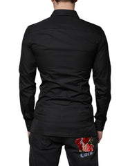 Dolce & Gabbana Black Cotton Formal Long Sleeves Dress Shirt - Shirts