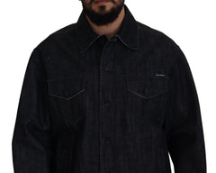 Dolce & Gabbana Black Cotton Full Button Denim Jacket - IT50 | L - Trucker Jackets