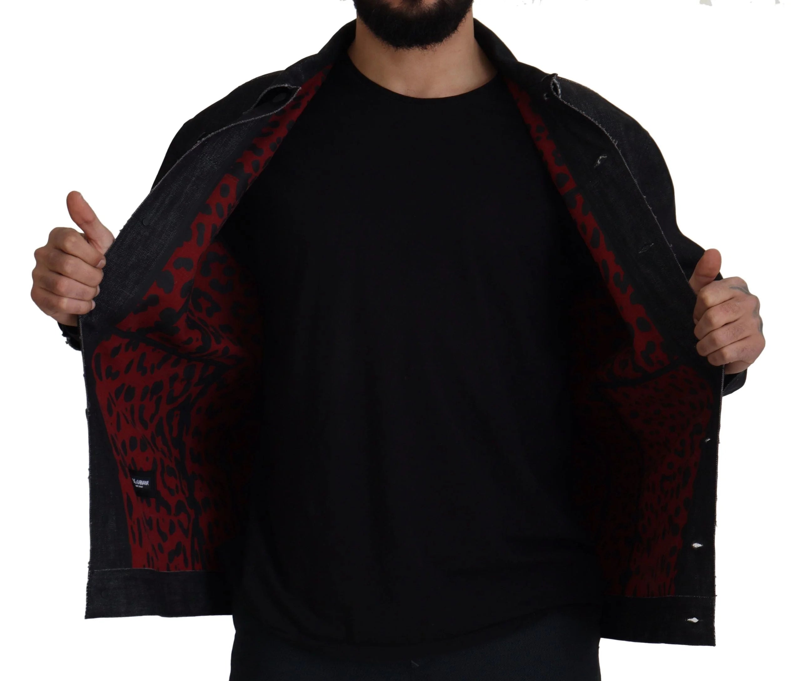 Dolce & Gabbana Black Cotton Full Button Denim Jacket - IT50 | L - Trucker Jackets