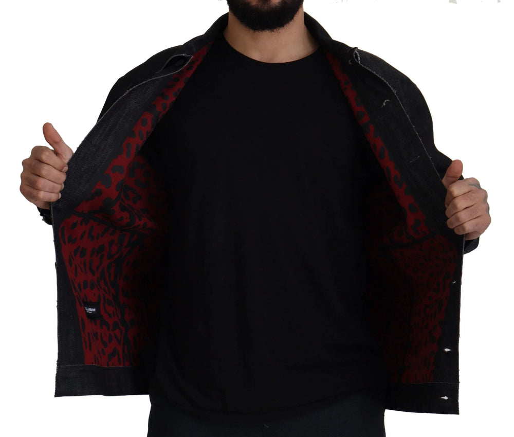 Dolce & Gabbana Black Cotton Full Button Denim Jacket - IT50 | L - Trucker Jackets