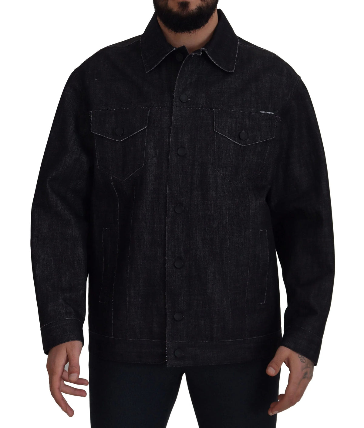Dolce & Gabbana Black Cotton Full Button Denim Jacket - IT50 | L - Trucker Jackets