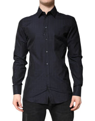 Dolce & Gabbana Black Cotton GOLD Men Dress Formal Shirt - IT40 | M - Shirts