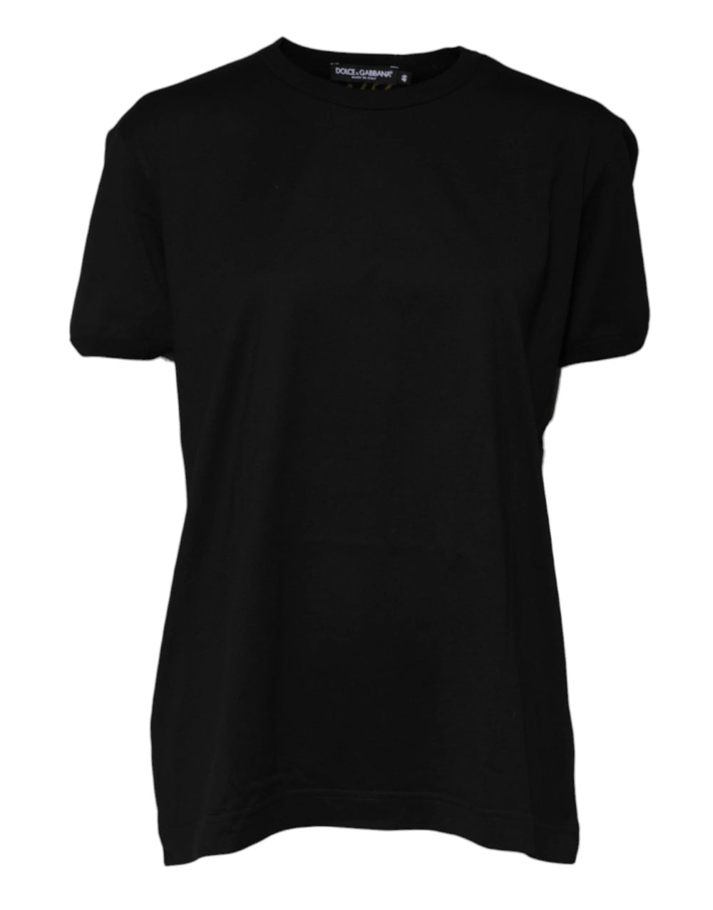 Dolce & Gabbana Black Cotton Goodluck Tee Crew Neck T-shirt - T-Shirts
