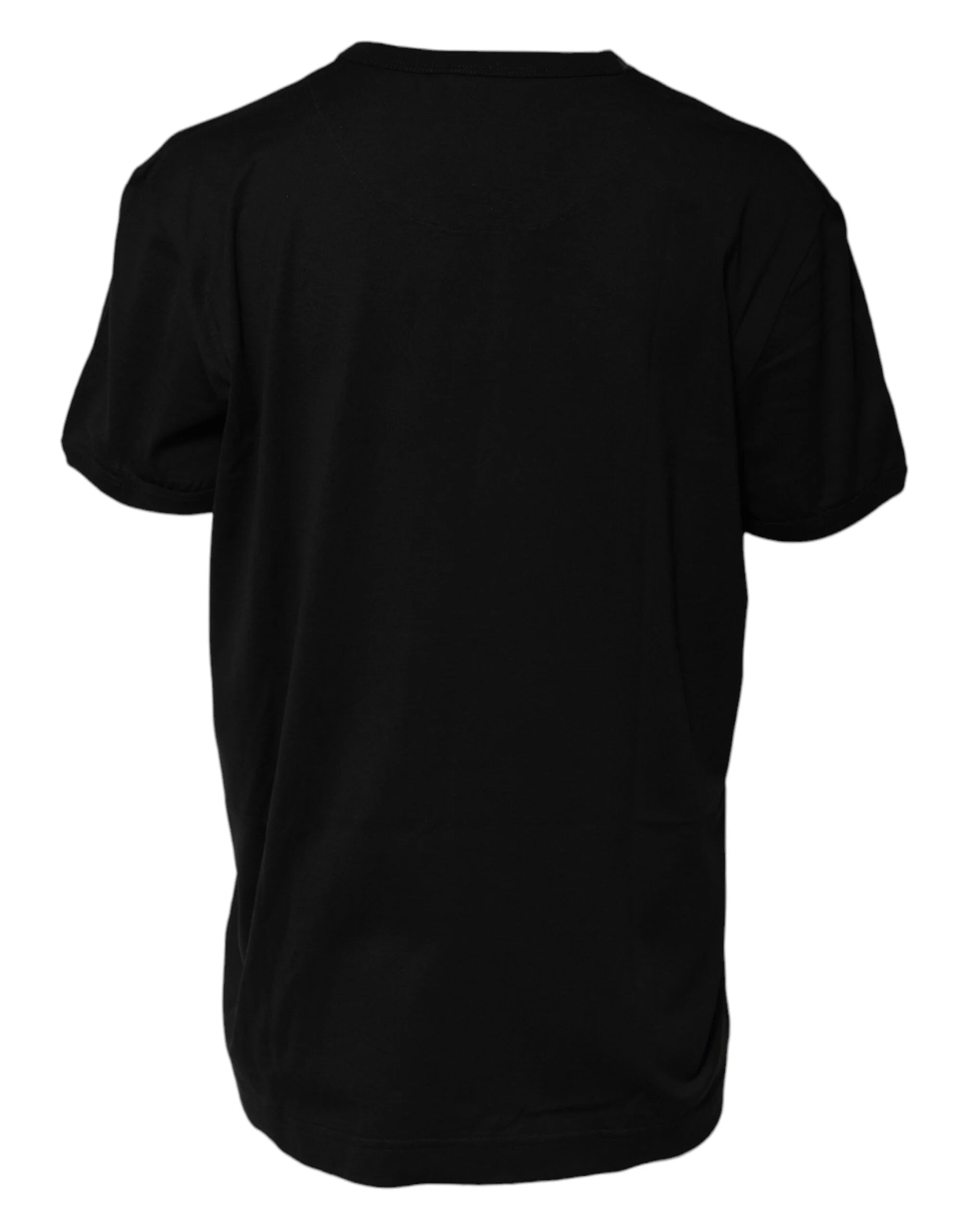 Dolce & Gabbana Black Cotton Goodluck Tee Crew Neck T-shirt - T-Shirts