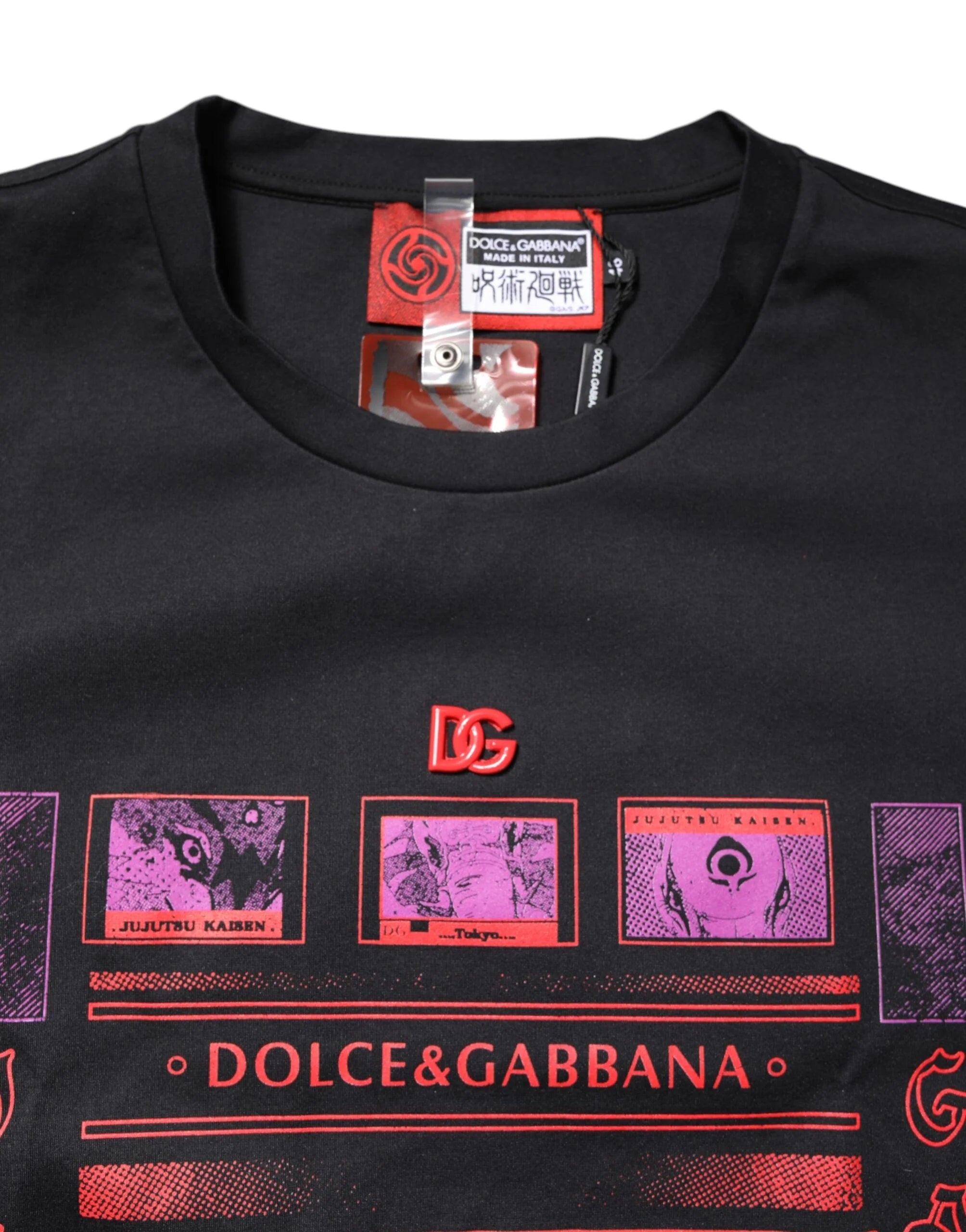 Dolce & Gabbana Black Cotton Graphic Print Crew Neck T-shirt - IT48 | M - T-Shirts