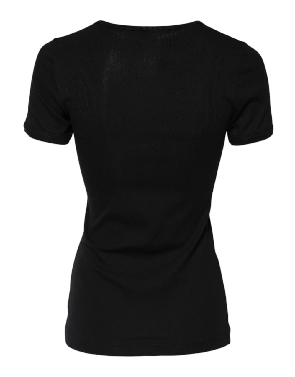 Dolce & Gabbana Black Cotton Henley Short Sleeves Top T-shirt - IT2 | S - T-Shirts