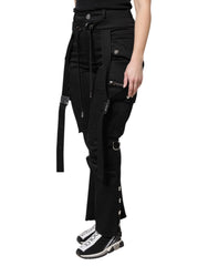 Dolce & Gabbana Black Cotton High Waist Cargo Pants - IT40|S - Cargo Pants