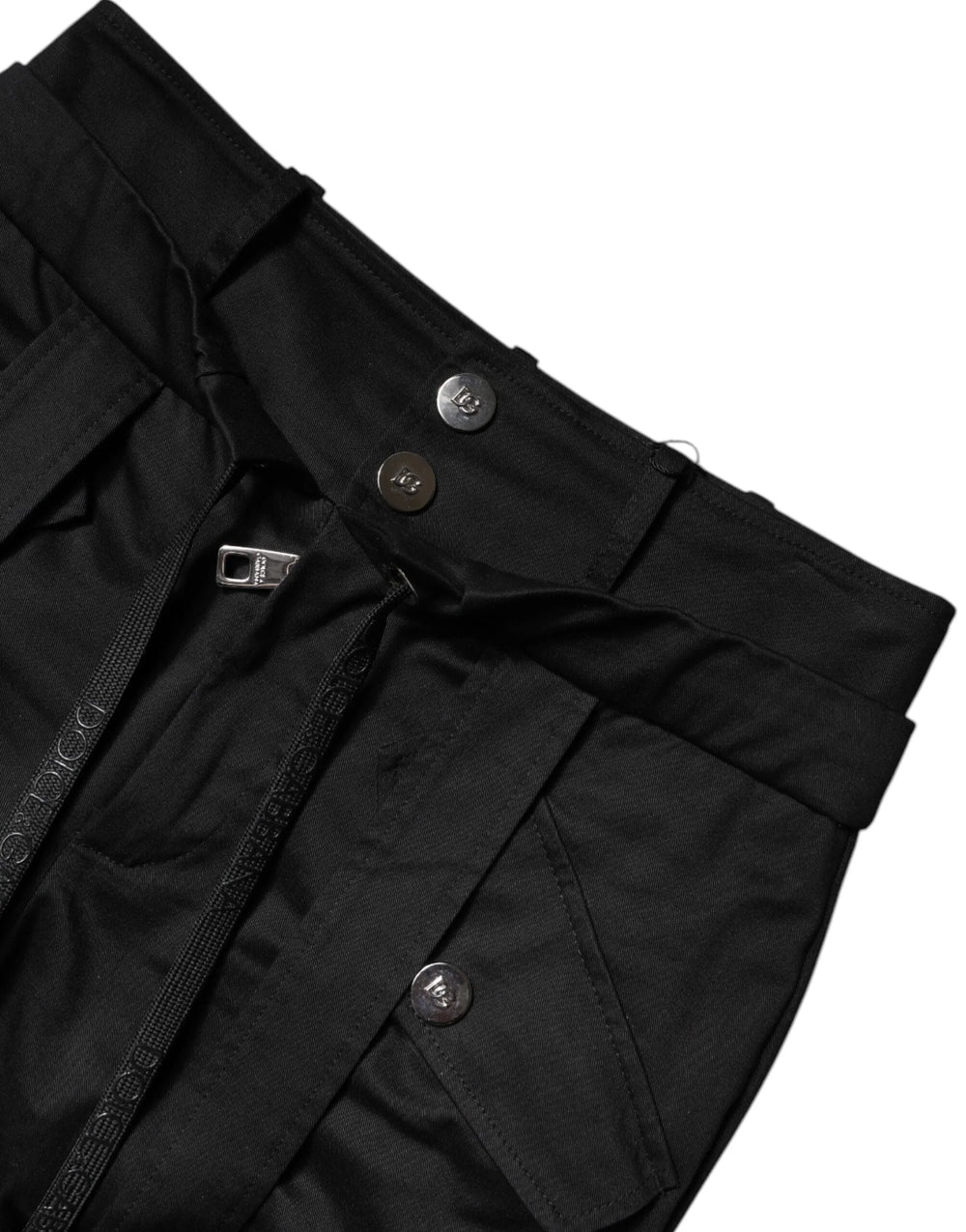 Dolce & Gabbana Black Cotton High Waist Cargo Pants - IT40|S - Cargo Pants