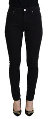 Dolce & Gabbana Black Cotton High Waist Casual Denim Jeans - IT38 | XS - Jeans