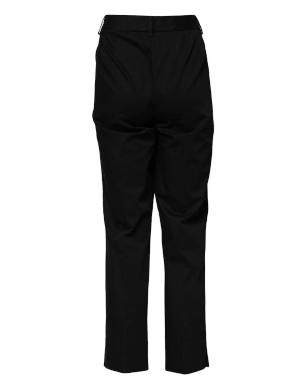 Dolce & Gabbana Black Cotton High Waist Formal Pants - IT44 | L - Trousers